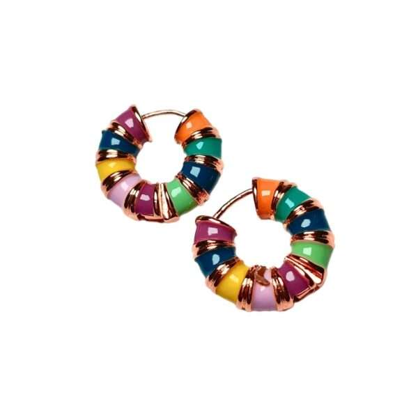 Rainbow Stainless Steel Anti Tarnish Hoops Earrings
