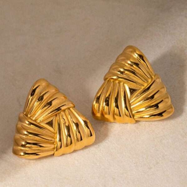 Sunburst Triangle Stainless Steel Studs - Image 3