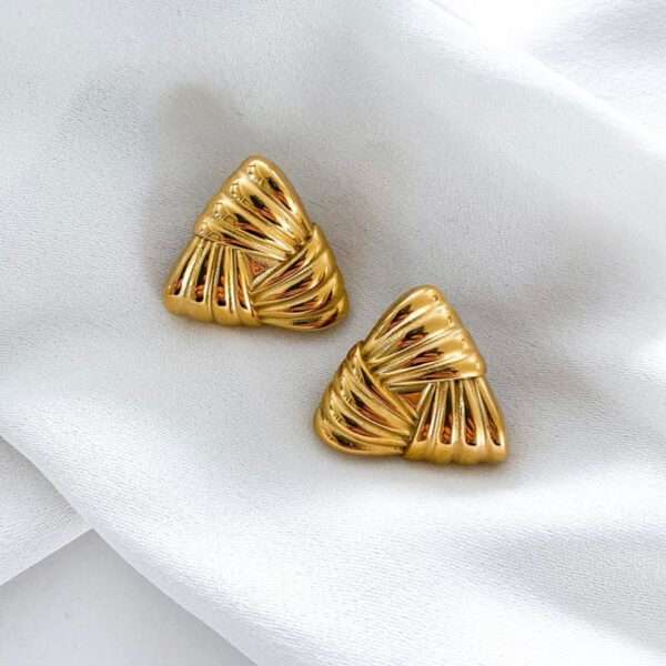 Sunburst Triangle Stainless Steel Studs - Image 4