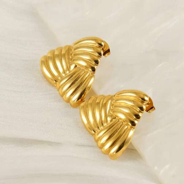 Sunburst Triangle Stainless Steel Studs - Image 2