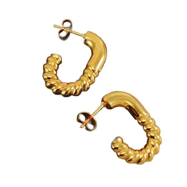 Twisted Gleam Stainless Steel Hoops