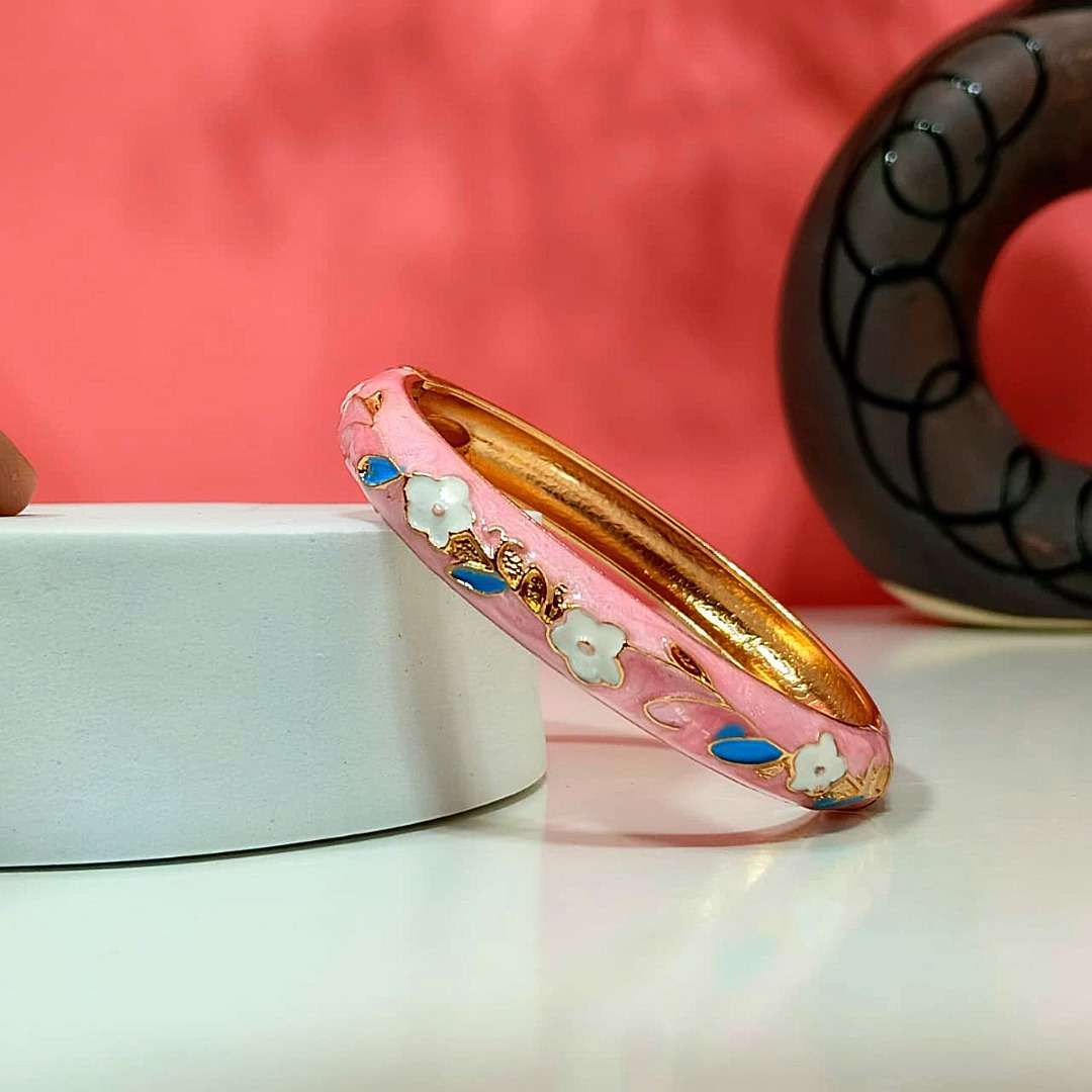 Womens Colorful Sleek Enamel Bangle (Meena Kaari Collection) Bracelet - Image 2