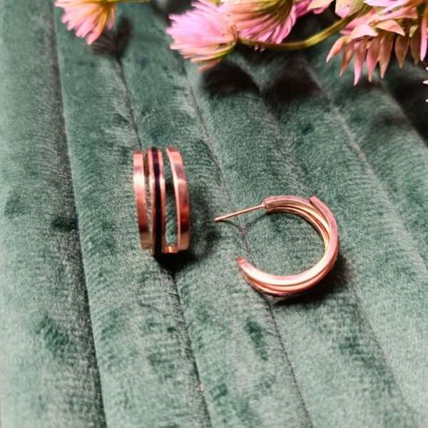 Urban Halo Stainless Steel Anti Tarnish Hoops Earrings - Image 3