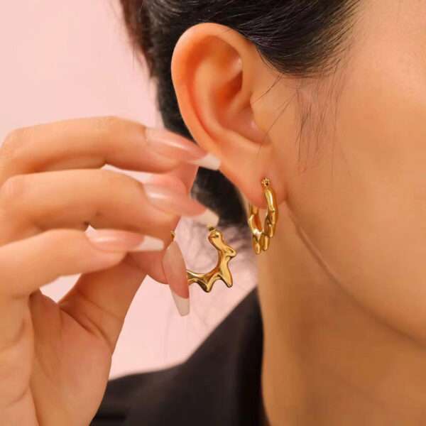 Whirl Charm Stainless Steel Hoops - Image 3