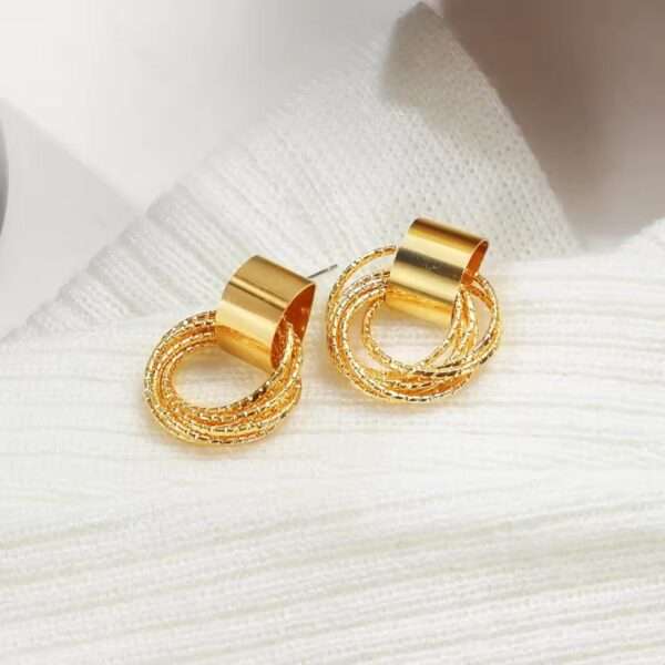 Woven Shine Circles Earring - Image 3